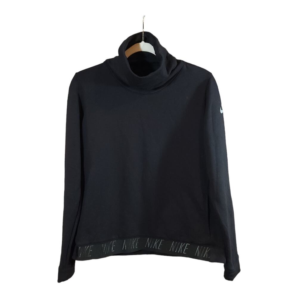 Nike Dri-FIT Black Cowl Neck Pullover Sweatshirt Athletic Athleisure Women's M